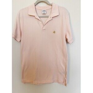 Brooks Brothers Men's Light Pink Slim Fit 346 Polo Shirt 100% Cotton Sz Medium.